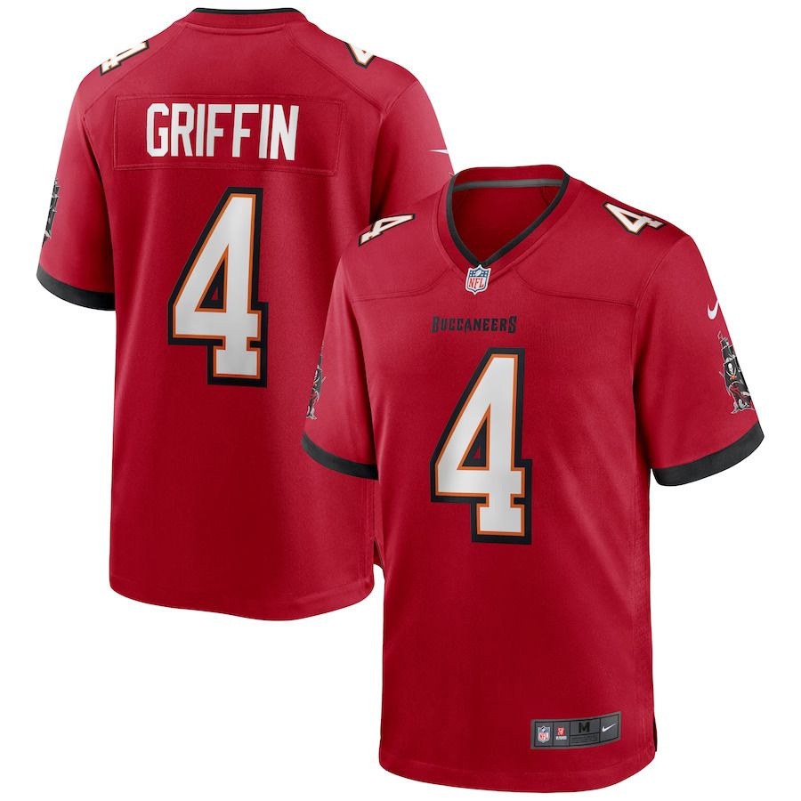 Men Tampa Bay Buccaneers 4 Ryan Griffin Nike Red Game NFL Jersey